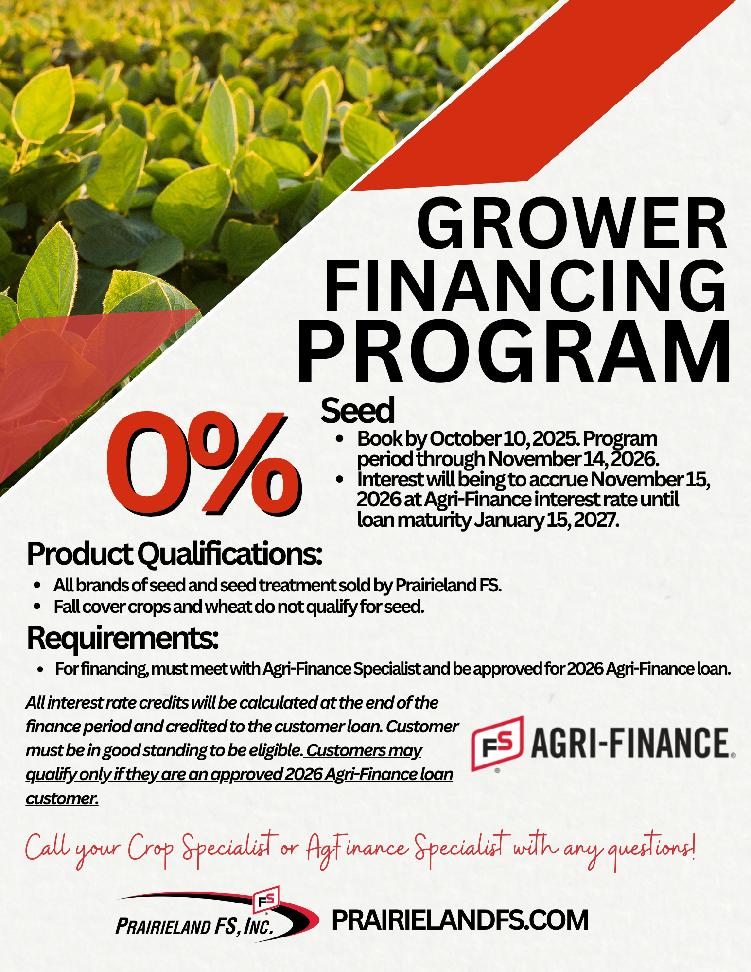2026 GROWER FINANCING PROGRAM